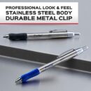Paper Mate 2130519 Profile Metal Retractable Ballpoint Pens, Medium Point, 1.0mm, Blue, 2-Pack