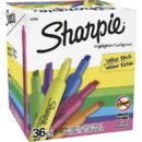 Sharipe 2133496 Tank Highlighters, Chisel Tip, Assorted Colors, 36-Pack
