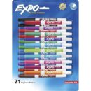 Expo 2138424 Low Odor Dry Erase Markers, Fine Tip, Vibrant Assorted Colors, 21-Pack