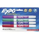 Expo 2138424 Low Odor Dry Erase Markers, Fine Tip, Vibrant Assorted Colors, 4-Pack