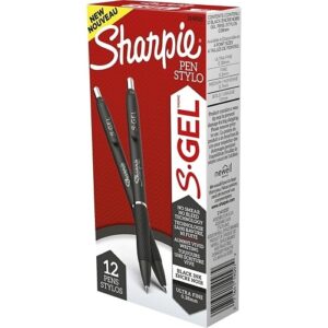 Sharpie 2140521 S-Gel, Ultra Fine Point, 0.38 mm, Black, 12-Pack