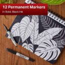 Sharpie 2151734 Brush Twin Permanent Markers, Black, 12-pack
