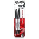 Sharpie 2152698 Brush Twin Permanent Markers, Black, 2-pack