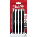 Sharpie 2153578 S-Gel, Metal Barrel, Medium Point, 0.7mm, Black Ink and Matte Black Finish, 4-Pack
