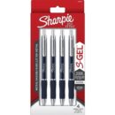 Sharpie 2153654 S-Gel, Metal Barrel, Medium Point, 0.7mm, Black Ink and Midnight Blue Finish, 4-Pack