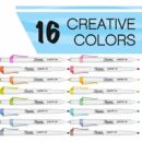 Sharpie 2154174 S-Note Duo Dual-Ended Creative Markers, Assorted Colors, 16-Pack
