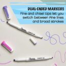 Sharpie 2154174 S-Note Duo Dual-Ended Creative Markers, Assorted Colors, 16-Pack