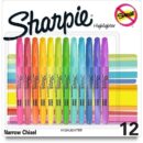 Sharpie 2157490 Pocket Highlighters, Chisel Tip, Assorted Fluorescent Colors, 12-Pack