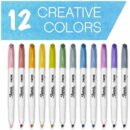 Sharpie 2158060 S-Note Creative Markers, Chisel Tip, Assorted Colors, 12-Pack