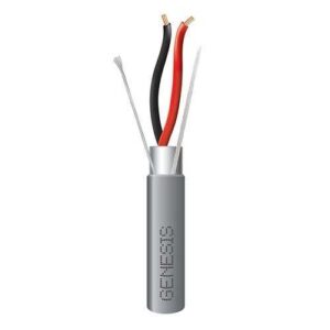 Genesis 22021109 22/2 Stranded Shielded Riser Cable, CL3R, FPLR, CMR, FT4, Sunlight Resistant, 1000' (304.8 m), REELEX Pull Box, Gray