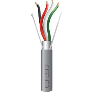 Genesis 22045509 22/4 Stranded Shielded Riser Cable, CL3R, FPLR, CMR, FT4, Sunlight Resistant, 500' (152.4m), REELEX Pull Box, Gray (Replaces 12040509)