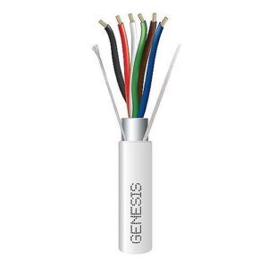 Genesis 22061101 22/6 Stranded Shielded Riser Cable, CL3R, FPLR, CMR, FT4, Sunlight Resistant, 1000' (304.8 m), REELEX Pull Box, White