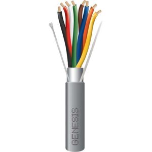 Genesis 22075509 22/8 Stranded Shielded Riser Cable, CL3R, FPLR, CMR, FT4, Sunlight Resistant, 500' (152.4m), REELEX Pull Box, Gray