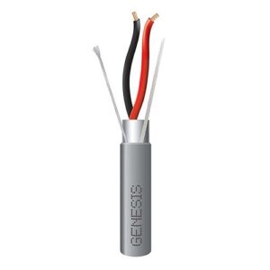 Genesis 22141009 18/2 Stranded Shielded Riser Cable, CL3R, FPLR, CMR, FT4, Sunlight Resistant, 1000' (304.8m), Reel, Gray