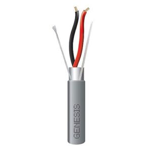 Genesis 2214-55-09 18/2 Stranded Shielded Riser Cable, CL3R, FPLR, CMR, FT4, Sunlight Resistant, 500' (152.4m), REELEX, Gray