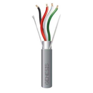 Genesis 22151009 18/4 Stranded Shielded Riser Cable, CL3R, FPLR, CMR, FT4, Sunlight Resistant, 1000' (304.8m), Reel, Gray