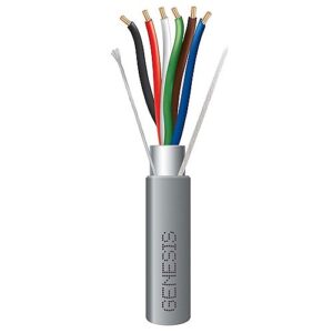 Genesis 22160309 18/6 Stranded Shielded Riser Cable, CL3R, FPLR, CMR, FT4, Sunlight Resistant, x 250' (76.2m), Reel, Gray