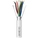 Genesis 22161001 18/6 Stranded Shielded Riser Cable, CL3R, FPLR, CMR, FT4, Sunlight Resistant, 1000' (304.8m), Reel, White