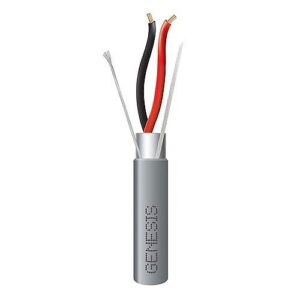 Genesis 22211009 16/2 Stranded Shielded Riser Cable, CL3R, FPLR, CMR, FT4, Sunlight Resistant, 1000' (304.8m), Reel, Gray