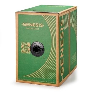 Genesis 22281109 18/3 Stranded Riser Shielded Cable, Gray, 1000' Pull Box