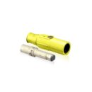 Leviton 22L22-Y 22 Series Ball Nose In-Line Male Connector, 350-500 MCM, Yellow