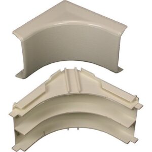 Wiremold 2317DFO-WH 2300 Series Radiused Divided Internal Elbow Fitting, White