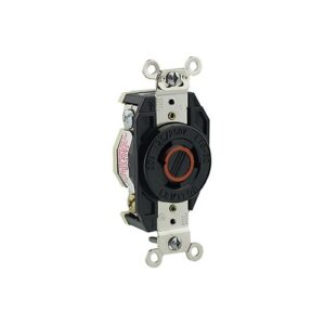 Leviton 2360 Flush Mount Locking Receptacle, Industrial Grade, 20A, 125/250V, Black
