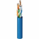Belden 2412 008U1000 Category 6+ Enhanced Premise Horizontal Cable 350 MHz, 23 AWG Solid BC Conductors, U/UTP, Riser-CMR, PVC Jacket, 4-Pair, Gray