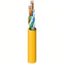 Belden 2413 004Z250 CAT6 Plus Plenum Cable, 23/4 Solid BC, Unshielded, UTP, CMP, FT6, 250' (76.2m), Yellow