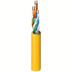 Belden 2413 004Z250 CAT6 Plus Plenum Cable, 23/4 Solid BC, Unshielded, UTP, CMP, FT6, 250' (76.2m), Yellow