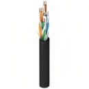 Belden 2413 010Z1000 CAT6 Plus Plenum Cable, 23/4 Solid BC, Unshielded, UTP, CMP, FT6, 1000' (304.8m), Black