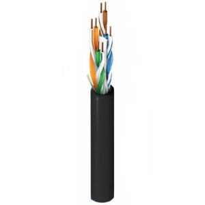 Belden 2413 010Z500 CAT6 Plus Plenum Cable, 23/4 Solid BC, Unshielded, UTP, CMP, FT6, 500' (152.4m), Black