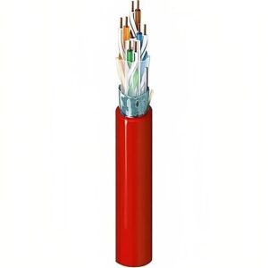 Belden 2413F 002Z1000 CAT6 Plus Plenum Cable, 23/4 Solid BC, Foil Shielded, UTP, CMP, FT6, 1000' (304.8m) UnReel, Red
