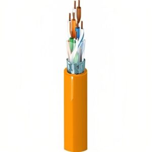 Belden 2413F 003Z1000 CAT6 Plus Plenum Cable, 23/4 Solid BC, Foil Shielded, UTP, CMP, FT6, 1000' (304.8m), Orange