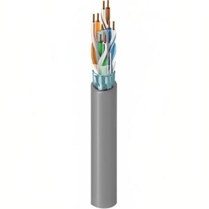 Belden 2413F 008Z1000 CAT6 Plus Plenum Cable, 23/4 Solid BC, Foil Shielded, UTP, CMP, FT6, 1000' (304.8m), Gray