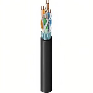Belden 2413F 010Z250 CAT6 Plus Plenum Cable, 23/4 Solid BC, Foil Shielded, UTP, CMP, FT6, 250' (76.2m), Black