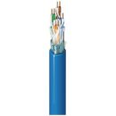 Belden 2413F D15A1000 CAT6 Plus Plenum Cable, 23/4 Solid BC, Foil Shielded, UTP, CMP, FT6, 1000' (304.8m) Reel in Box, Blue