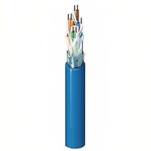 Belden 2413F D15Z500 CAT6 Plus Plenum Cable, 23/4 Solid BC, Foil Shielded, UTP, CMP, FT6, 500' (152.4m), Blue