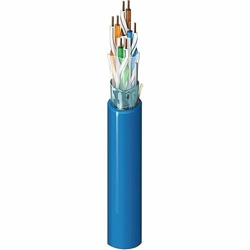 Belden 2413FS D15A1000 CAT6+ 23/4 Pair Enhanced Premise Horizontal Cable, F/UTP-Foil Shielded, Plenum-CMP, 1000' (304.8m) Reel-in-Box, Blue