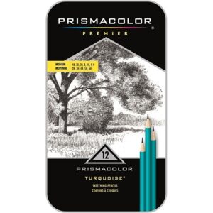 Prismacolor 24192 Premium Graphite Pencils Kit, Turquoise Medium, 12-Pack