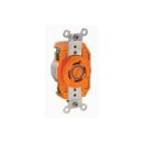 Leviton 2420-IG Industrial Receptacle, Locking, -Pole, 4-Wire, 3-Phase, L15-20, 20A, 250V, Orange