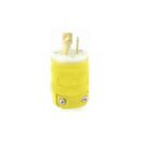 Leviton 2447 Dustguard Plug, 2-Pole, 3-Wire, L5-15P, 15A, 125V, Yellow