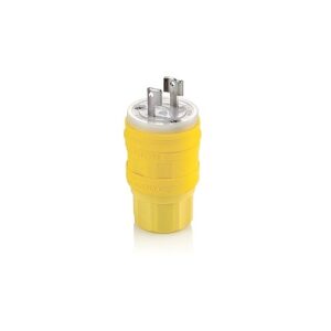 Leviton 24W04 Wetguard Plug Lock, -Pole, 2-Wire, 15A 125V, Yellow
