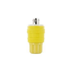 Leviton 24W34 Wetguard Plug Lock, 2-Pole, 3-Wire, 15A 277V, Yellow