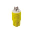 Leviton 24W49 Wetguard Plug Lock 2-Pole 3-Wire 15A 250V, Yellow