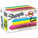 Sharpie 25009 Tank Highlighter, Chisel Tip, Pink, 12-Pack