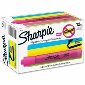Sharpie 25009 Tank Highlighter, Chisel Tip, Pink, 12-Pack