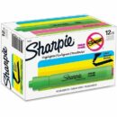 Sharpie 25026 Tank Highlighter, Chisel Tip, Fluorescent Green, 12-Pack