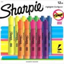 Sharpie 25145 Tank Highlighters, Chisel Tip, Assorted Colors, 12-Pack