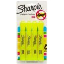 Sharpie 25164PP Tank Highlighter, Chisel Tip, Fluorescent Yellow, 4-Pack